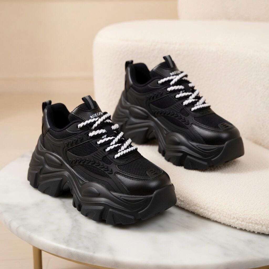 SoftSlipsy Chunky Platform Sneakers Women | Thick Sole Korean Streetwear Shoes