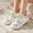 SoftSlipsy Tulip Platform Sneakers | Pastel Floral Chunky Shoes Women, Kawaii Spring Footwear