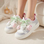 SoftSlipsy Tulip Platform Sneakers | Pastel Floral Chunky Shoes Women, Kawaii Spring Footwear