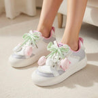 SoftSlipsy Tulip Platform Sneakers | Pastel Floral Chunky Shoes Women, Kawaii Spring Footwear