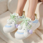 SoftSlipsy Tulip Platform Sneakers | Pastel Floral Chunky Shoes Women, Kawaii Spring Footwear