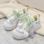 SoftSlipsy Tulip Platform Sneakers Women | Cute Korean Style Mesh Sneakers | Thick Sole Casual Shoes | Soft Girl Lace Up Trainers