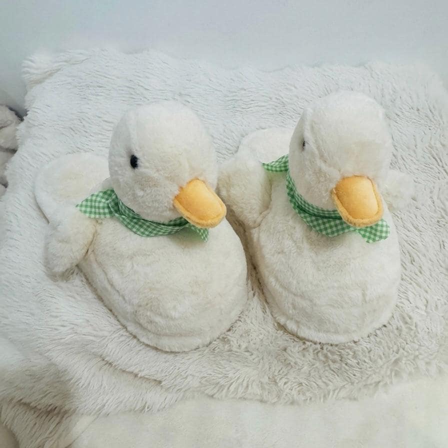 Cozy Plush Duck Slippers: Soft Warm Winter House Shoes | SoftSlipsy