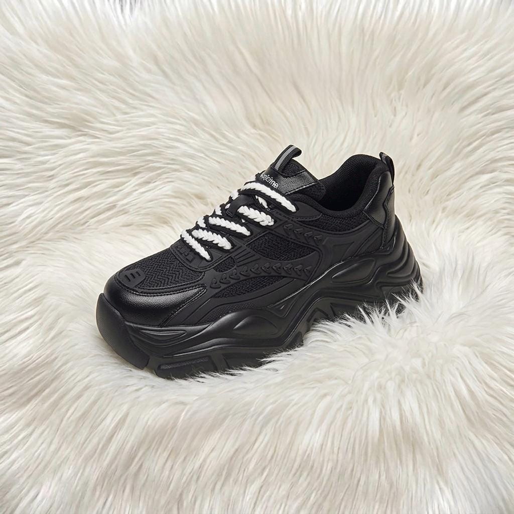 SoftSlipsy Chunky Platform Sneakers Women | Thick Sole Korean Streetwear Shoes