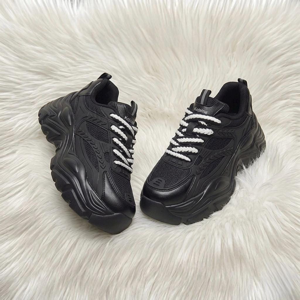 SoftSlipsy Chunky Platform Sneakers Women | Thick Sole Korean Streetwear Shoes