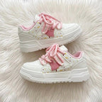 SoftSlipsy Pastel Platform Sneakers Women | Chunky Kawaii Lace Up Shoes | Soft Girl