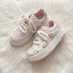 SoftSlipsy Kawaii Cat Platform Sneakers | Pastel Chunky Cartoon Shoes