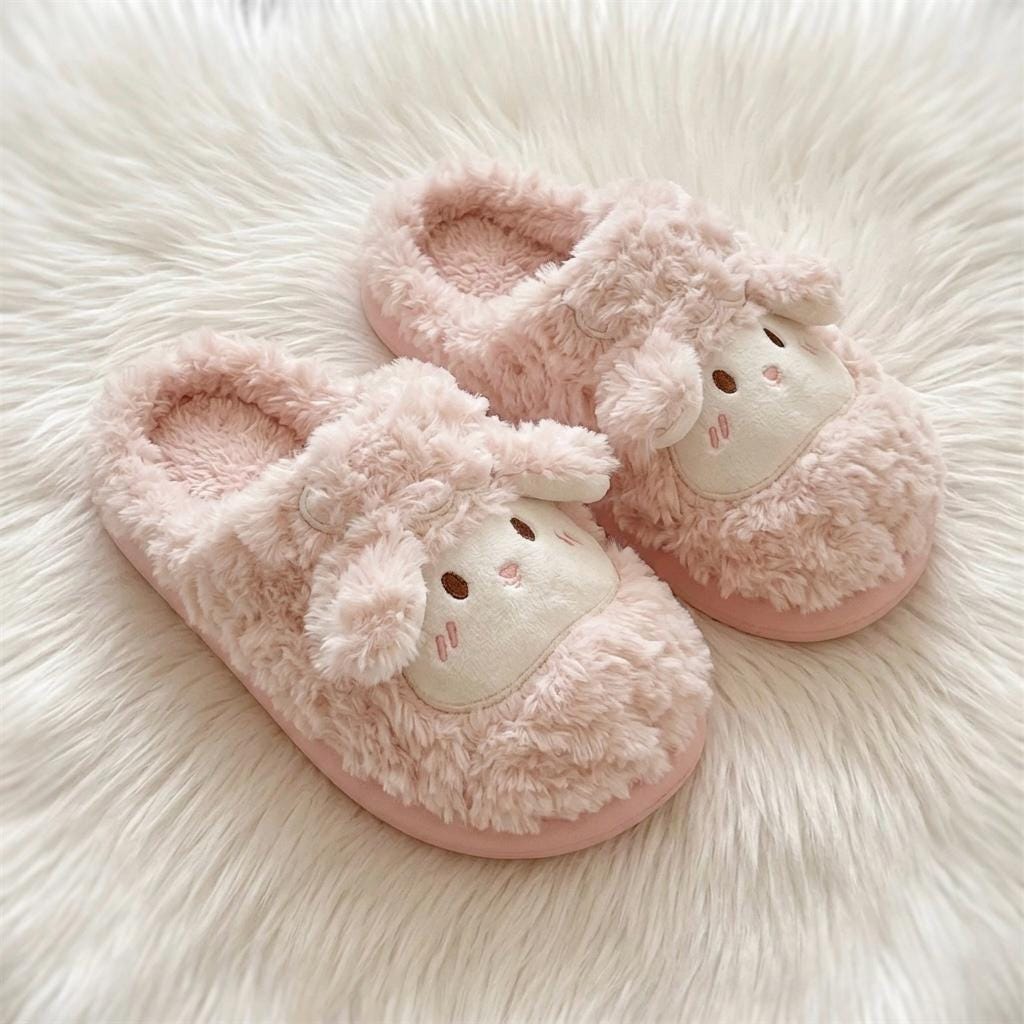 Cozy Plush Lamb Slippers | Warm Sheep Indoor House Shoes Women | SoftSlipsy