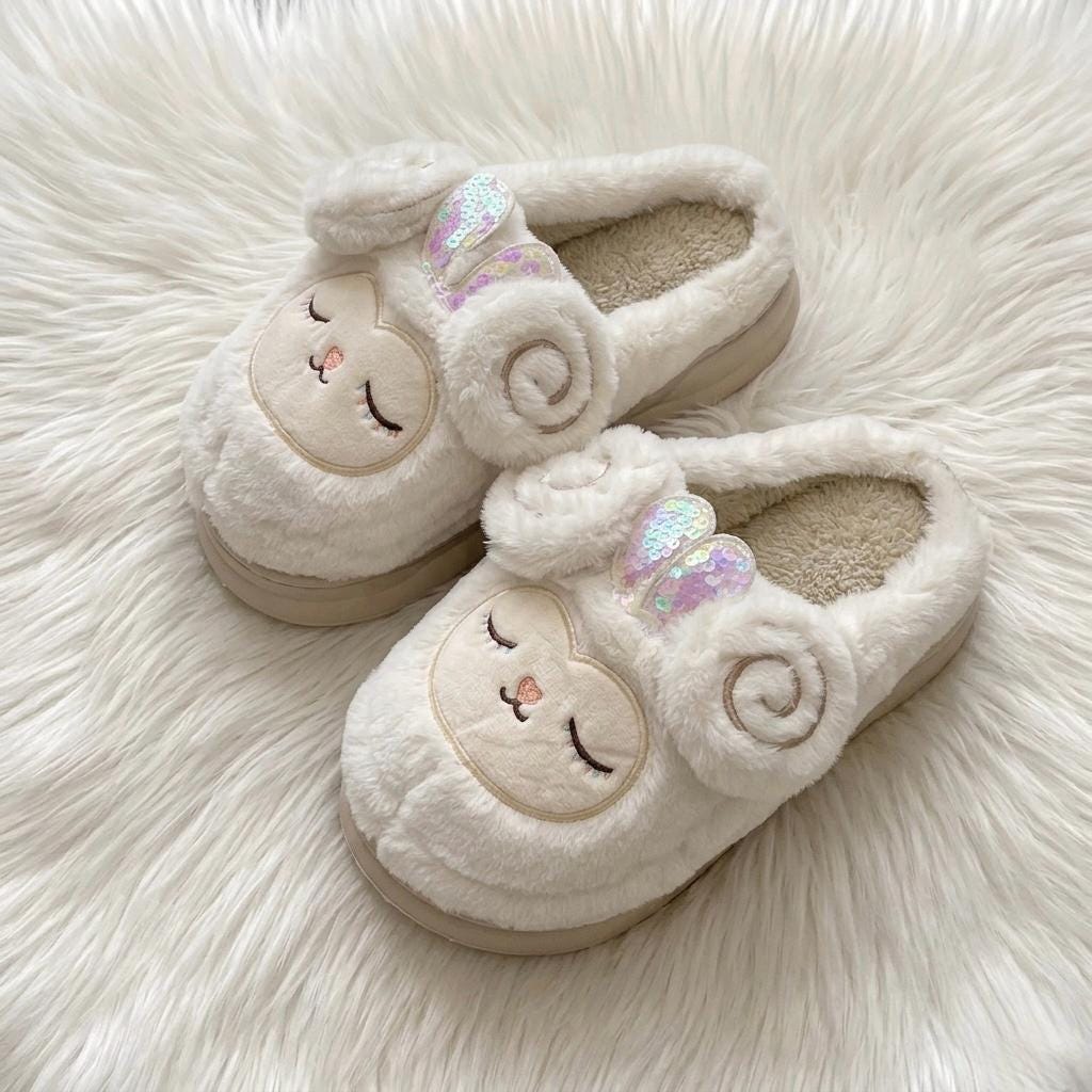 Plush Lamp Slippers | Cozy Indoor House Shoes, Winter Warmth | SoftSlipsy