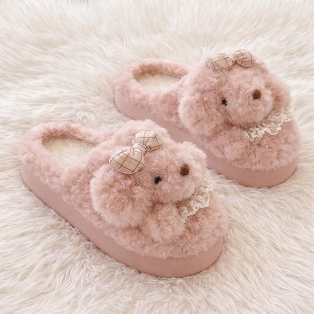 Plush Puppy Dog Slippers | Cozy Winter Indoor Animal House Shoes | SoftSlipsy