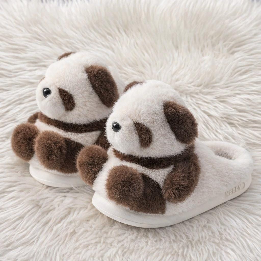 Plush Panda Slippers | Soft Warm Cartoon Animal House Shoes | SoftSlipsy