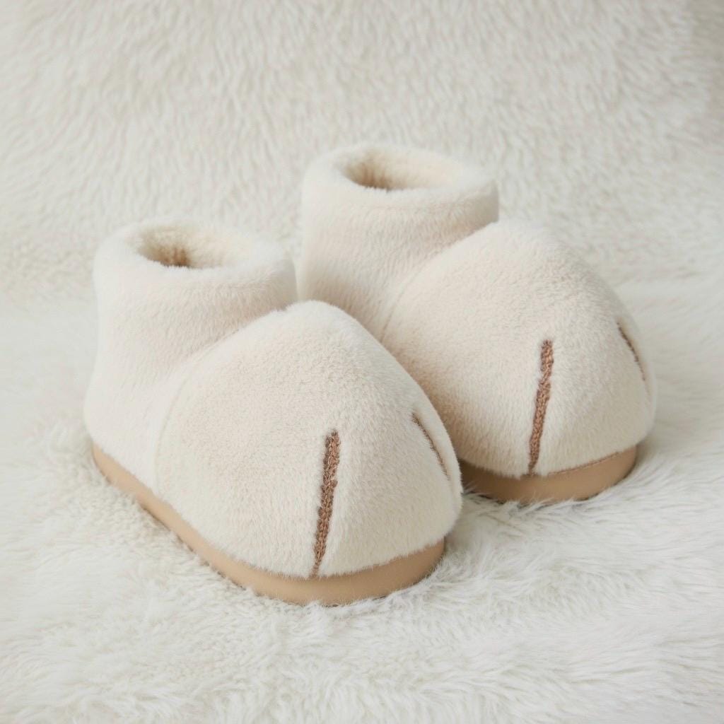 Cat Paw Plush Boots | Kawaii Animal Winter Slippers | Cozy Fluffy Indoor Home Wear | SoftSlipsy