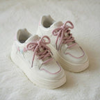 SoftSlipsy Women's Bow Platform Sneakers | Korean Style Chunky Trainers (+8CM Height)