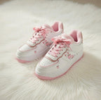 SoftSlipsy Peach Heart Platform Sneakers | +8CM Height Boost, Soft Girl Trainers