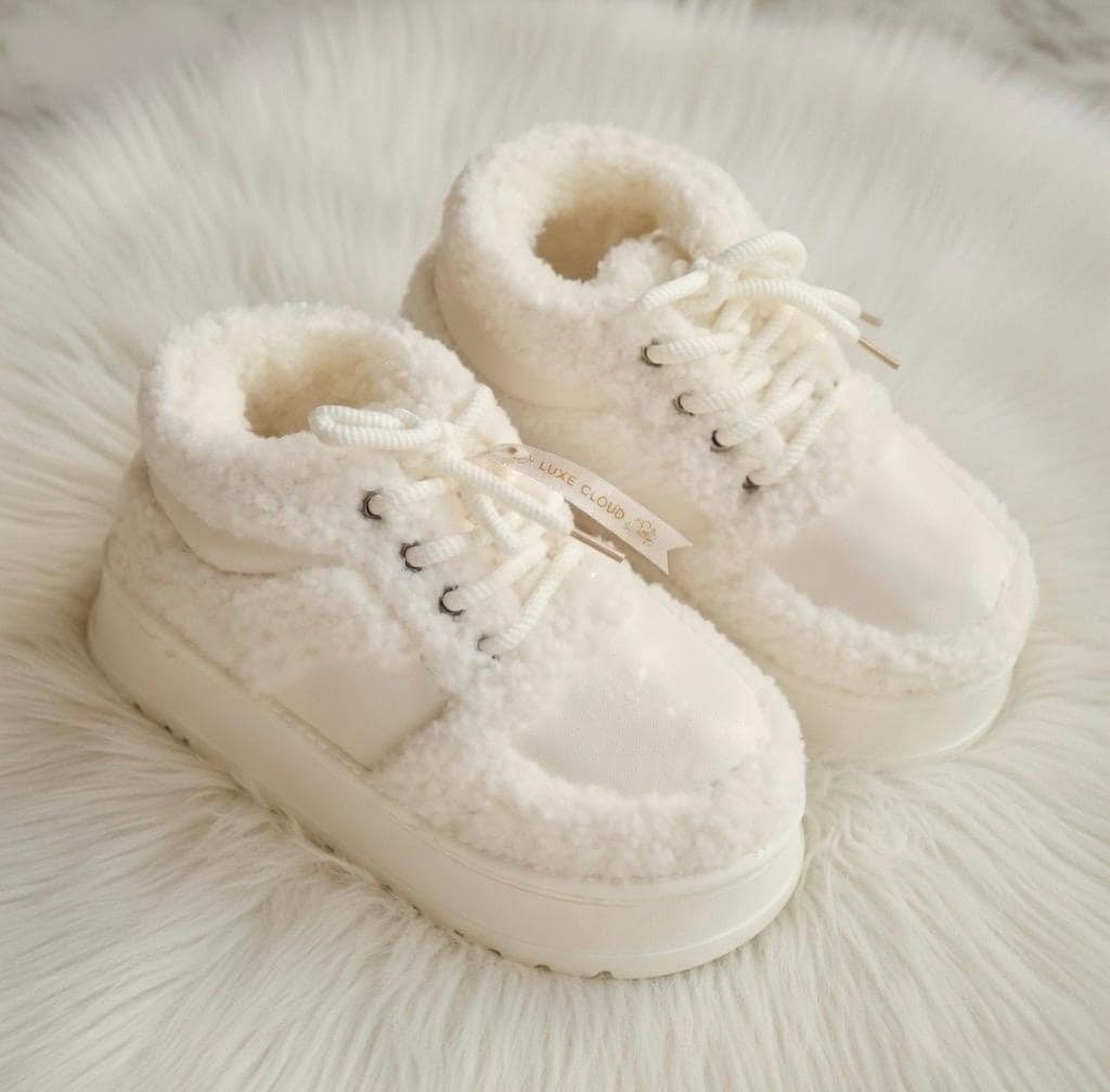 SoftSlipsy Cozy Sherpa Platform Sneakers | Fleece Lined Winter Trainers for Women