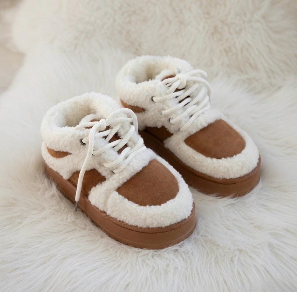 SoftSlipsy Cozy Sherpa Platform Sneakers | Fleece Lined Winter Trainers for Women