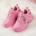 SoftSlipsy Black Platform Sneakers Women | Chunky Edgy Street Style Trainers (+14CM Height)