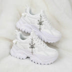SoftSlipsy Black Platform Sneakers Women | Chunky Edgy Street Style Trainers (+14CM Height)