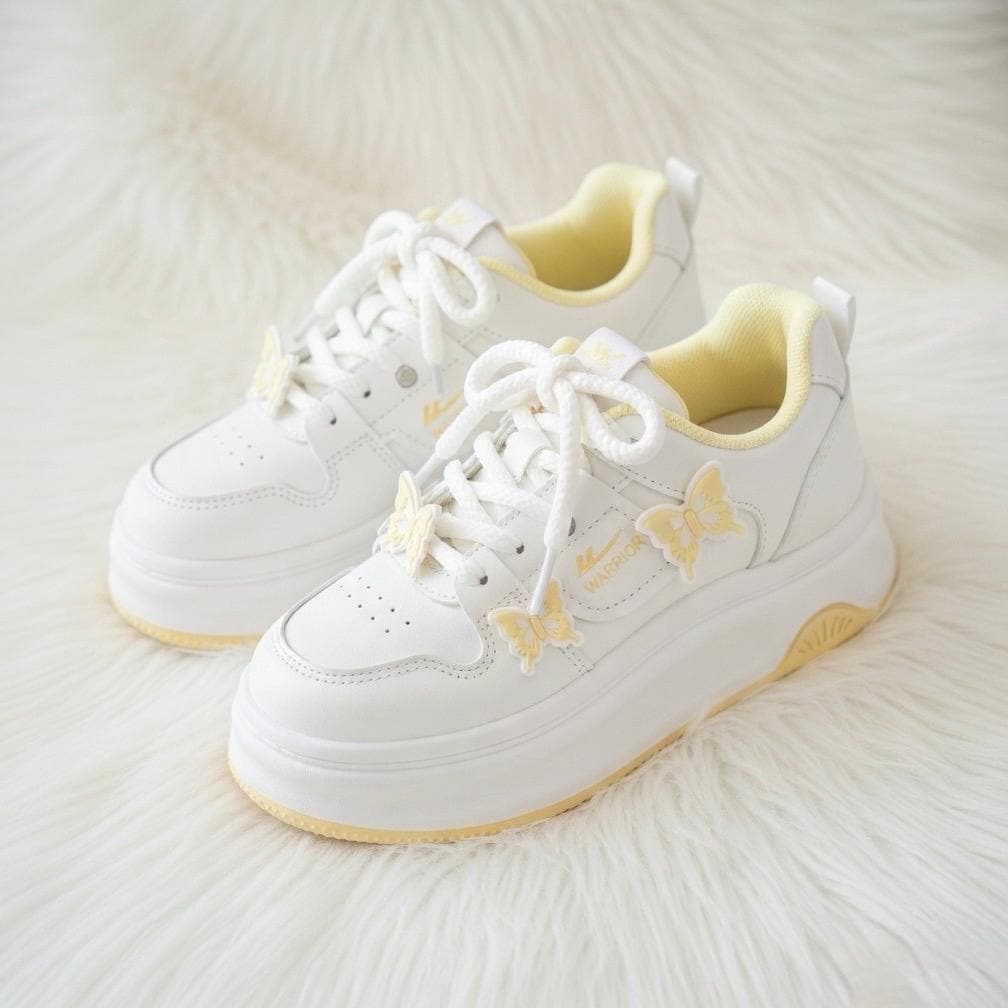 SoftSlipsy butterfly Platform Sneakers Women | Butterfly Floral Chunky Trainers