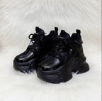 SoftSlipsy 10.5CM. Chunky Platform Sneakers Women, Height Increasing, White Korean Streetwear Trainers