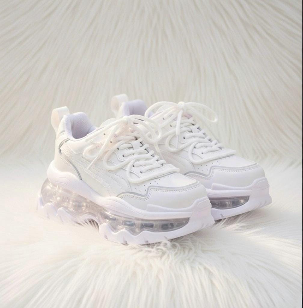 SoftSlipsy Women's Platform Sneakers, Air Cushion Sole, Height Increasing Trainers