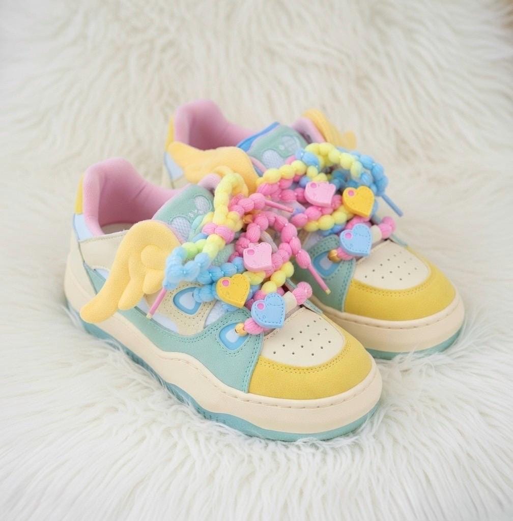 SoftSlipsy Women's Candy Color Platform Sneakers | Chunky Sole Streetwear Trainers