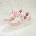 SoftSlipsy Kawaii Cat Platform Sneakers Women – Minimalist Streetwear Trainers