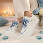 SoftSlipsy Women's Bow Platform Sneakers | Korean Style Chunky Trainers (+8CM Height)